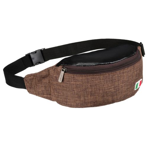 miejska saszetka w brązowym kolorze zawieszona na regulowanym pasku na Arena.pl