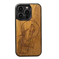 drewniane etui bewood do iphone 15 pro wilk imbuia
