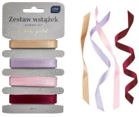 ZESTAW WSTĄŻEK 4x2M SATIN GOLD INTERDRUK MEGA HIT!!!