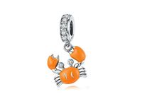 Rodowany srebrny wiszący charms do pandora raczek rak cancer cyrkonie srebro 925 CHARM261