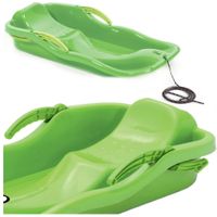 SANKI ŚLIZGI Z HAMULCEM Z RĄCZKĄ I SZNURKIEM ZIELONE DZIECIĘCE NA ZIMĘ