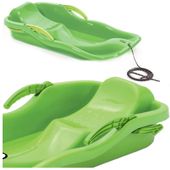 SANKI ŚLIZGI Z HAMULCEM Z RĄCZKĄ I SZNURKIEM ZIELONE DZIECIĘCE NA ZIMĘ