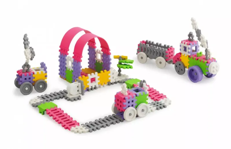 Klocki konstrukcyjne Mini Waffle (140 elementów), dziewczęce zdjęcie 3