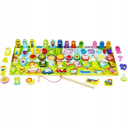 DREWNIANA LOGARYTMICZNA TABLICA MONTESSORI 7w1 na Arena.pl