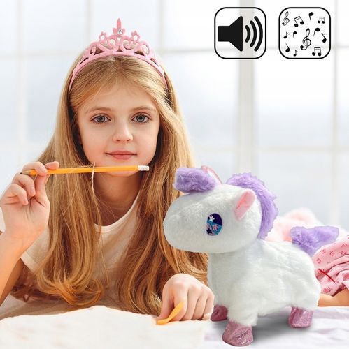 JEDNOROŻEC INTERAKTYWNY MASKOTKA KONIK CHODZI NA SMYCZY NA BATERIĘ na Arena.pl