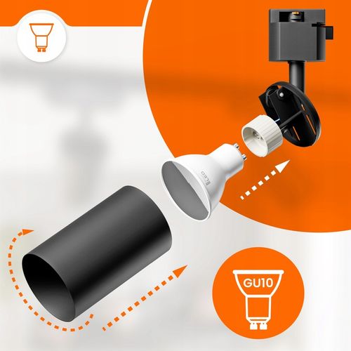 Zestaw Szynoprzewód Szyna 1m + 4x Oprawa Halogenowa LED GU10 Lampa na Arena.pl