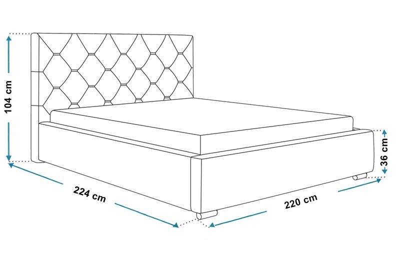 Łóżko tapicerowane LUX 17 200x200 stelaż pojemnik zdjęcie 19