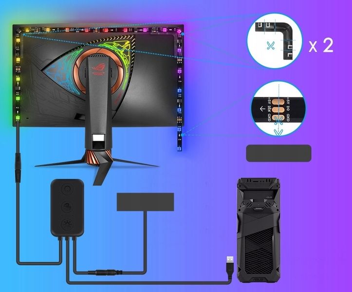 Taśma LED RGBIC PC Ambilight Synchronizacja ekranu zdjęcie 15