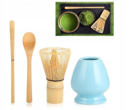 Matcha Box 4-częściowy zestaw do matchy Miotełka 2x Łyżeczka Podstawka na Arena.pl