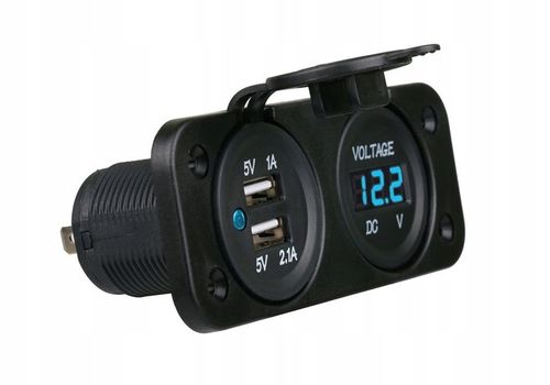 SAMOCHÓD WOLTOMIERZ ŁADOWARKA 2x USB 2A PANEL 2w1 na Arena.pl