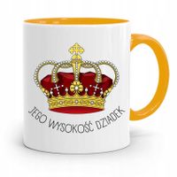 Kubek Żółty Dla Dziadka Jego Wysokość Dziadek Z Nadrukiem Ze Zdjęciem