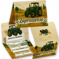ZAPROSZENIE URODZINOWE TRAKTOR, CIĄGNIK, POLE ZAPROSZENIA NA PRZYJĘCIE
