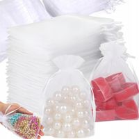 100x WORECZKI Z ORGANZY NA ŚLUB PREZENT BIŻUTERIĘ MAŁE TOREBKI 10x15