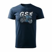 Koszulka z motocyklem motocykl Suzuki GSX 1000 GT męska granat REGULAR M