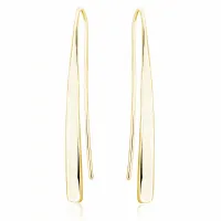 WISZĄCE POZŁACANE SREBRNE KOLCZYKI GŁADKIE PODŁUŻNE KOLCZYKI ŁEZKI SOPLE