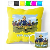 ZESTAW: KUBEK + POSZEWKA - STRAŻAK SAM - PREZENT WIELE WZORÓW + IMIĘ