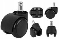 kółka do fotela biurowego - 5szt - czarne