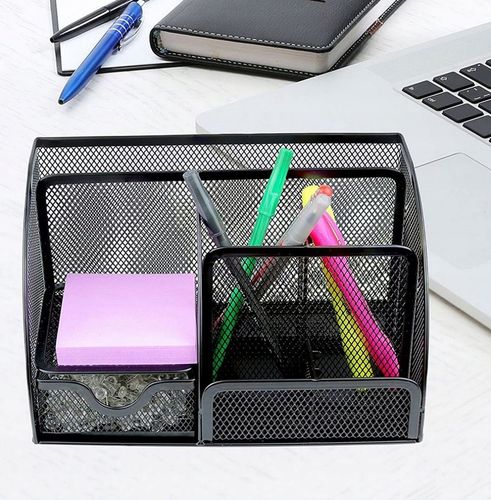 przybornik na biurko - 6 komór - czarny na Arena.pl