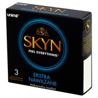 prezerwatywy nielateksowe skyn extra nawilżone 3 sztuki