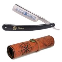 Tradycyjna klasyczna składana brzytwa retro Gold Monkey 666 skórzane etui