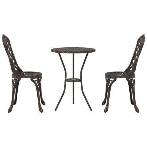 Zestaw bistro ogrodowy 3-częściowy z brązowego aluminiowego odlewu na Arena.pl