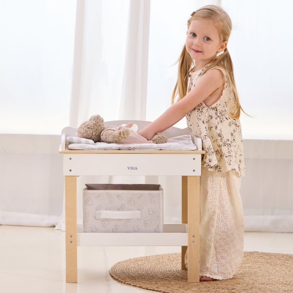 VIGA Drewniany Przewijak 2w1 Wanienka dla Lalek zdjęcie 84