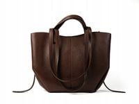 Torebka Damska Duża ze Skóry Naturalnej na Magnesach Cognac