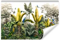 Fototapeta Las TROPIKALNY Drzewa Bananowe Papugi Natura 450cm x 300cm