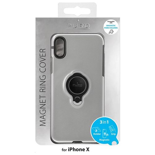 PURO MAGNET RING COVER Apple iPhone X - TRANSPARENT na Arena.pl