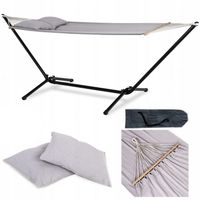 HAMAK ze STELAŻEM METALOWYM ogrodowy CANARIA mocny 200x100cm POKROWIEC