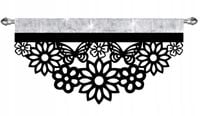 Z17 Zazdrostka kuchenna firana KWIATY Z MOTYLKAMI ażurowa dekoracja 60x30