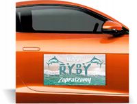 Magnes na samochód reklama magnetyczna 60x30 ŚWIEŻE RYBY restauracja