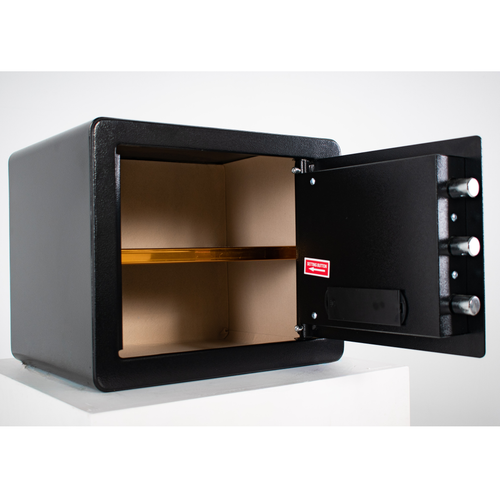 Pancerny Domowy Sejf Biometryczny Na Odcisk Palca 30x36x30 cm Czarny na Arena.pl