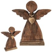 Drewniany Anioł Figurka Anioła Dekoracyjna Ozdobna Figura Stojąca 30 cm