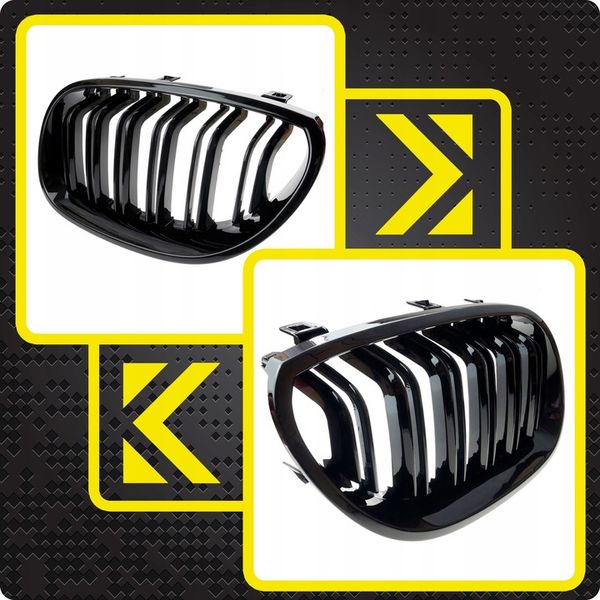 Nerki atrapa grill CZARNY POŁYSK do BMW E60 E61 M5 zdjęcie 8