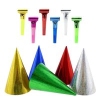 Zestaw akcesoriów czapeczki, gwizdki - kolorowe