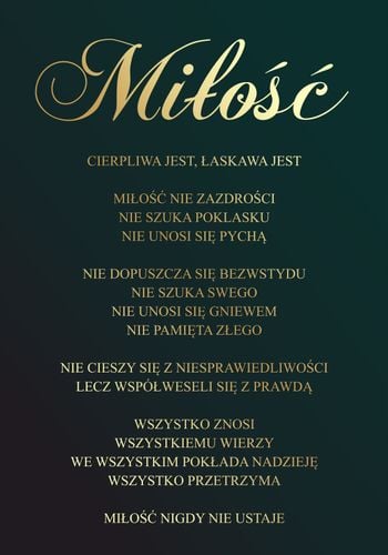 TABLICA ślubna HYMN O MIŁOŚCI drewno 70x100cm na Arena.pl