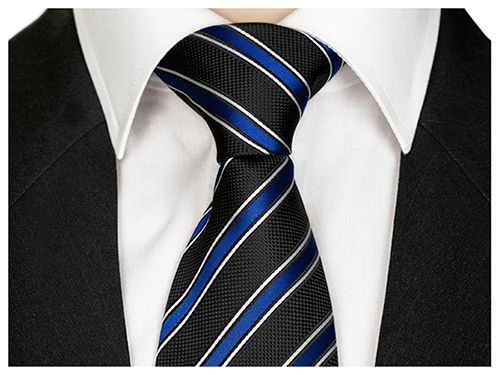 ŻAKARDOWY Krawat Męski Paski CZARNY CHABROWY rc248 na Arena.pl