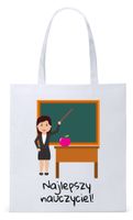 Dzień Nauczyciela Prezent Torba Eco Biała Shopper Z Nadrukiem Ze Zdjęciem