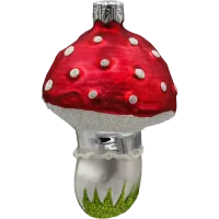 Bombka choinkowa szklana: Czerwony Muchomor