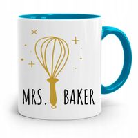 Kubek Błękitny Prezent Dla Piekarza Mrs. Baker Z Nadrukiem Ze Zdjęciem