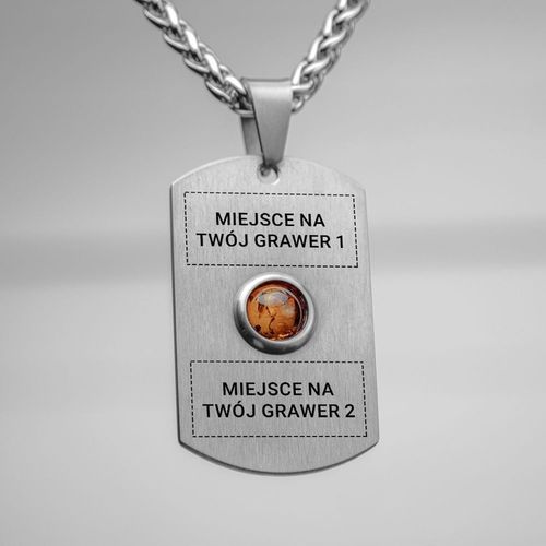 Nieśmiertelnik Tytanowy Naszyjnik Męski z GRAWEREM + ŁAŃCUSZEK i OPAKOWANIE na Arena.pl