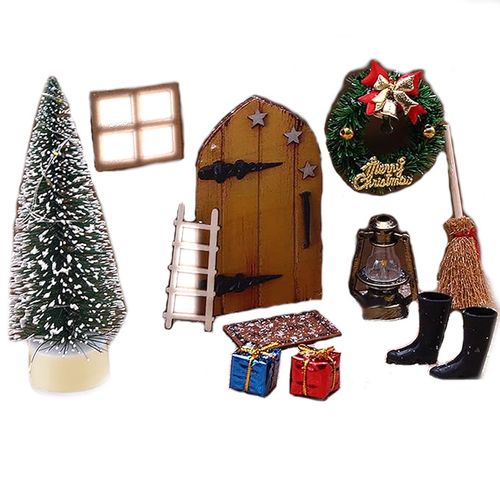 Mini dekoracje świąteczne choinka prezenty 11 elementów na Arena.pl