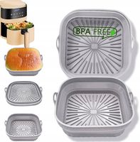 FOREMKA SILIKONOWA WKŁAD DO FRYTKOWNICY AIR FRYER BEZTŁUSZCZOWEJ KWADRATOWA