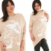 F553 Luźna BLUZA oversize z grafiką