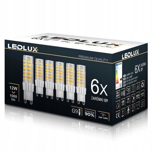 6X Żarówka LED G9 12W =95W ciepła neutralna zimna Premium LEDLUX nie na Arena.pl