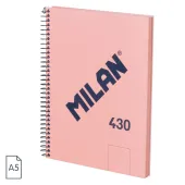 ZESZYT NOTES NA SPIRALI-A4 MILAN GŁADKI 80 KARTEK SERIA 1918 RÓŻOWY