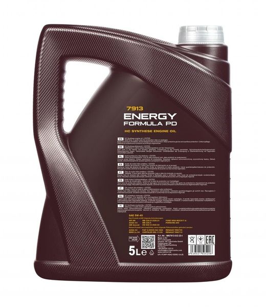 5L MANNOL Energy Formula PD 5W40 OLEJ SILNIKOWY zdjęcie 1