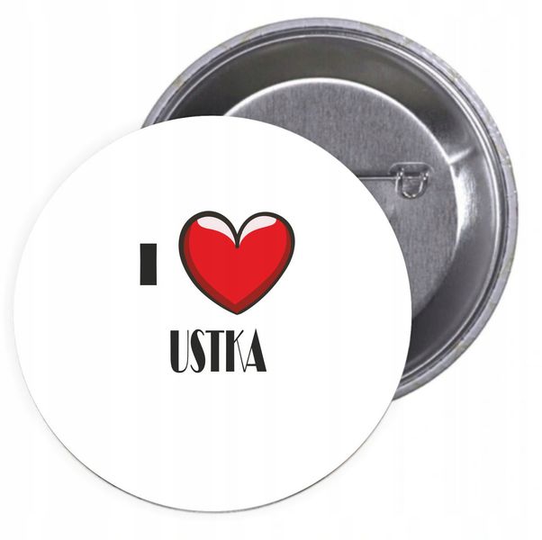 Przypinki buttony I LOVE USTKA z grafiką HIT zdjęcie 1