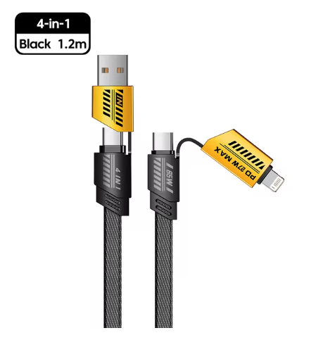 Kabel do szybkiego ładowania 4 W 1 65W kabel USB typu C do USB C/kabel oświetleniowy do telefonu iPhone 15 Pro Max Huawei Xiaomi PD 2 m na Arena.pl